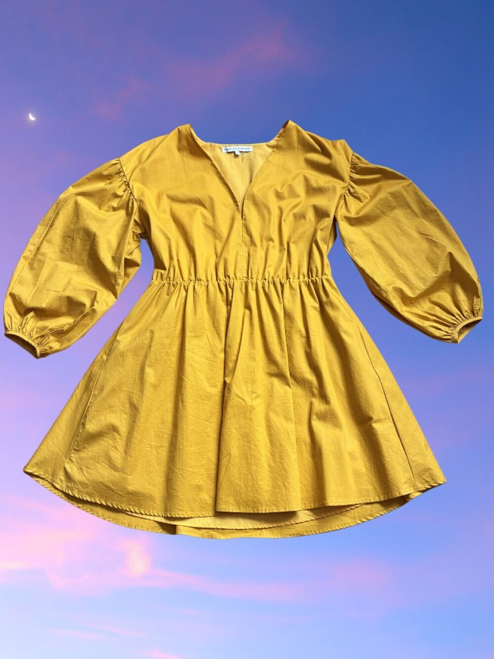 ENGLISH FACTORY MUSTARD YELLOW BABYDOLL DRESS